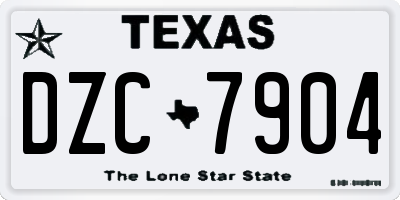 TX license plate DZC7904