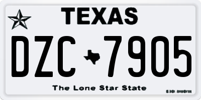 TX license plate DZC7905