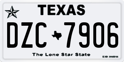 TX license plate DZC7906