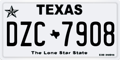 TX license plate DZC7908
