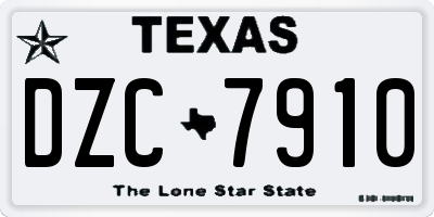 TX license plate DZC7910