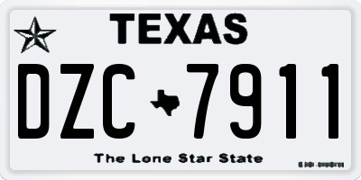 TX license plate DZC7911