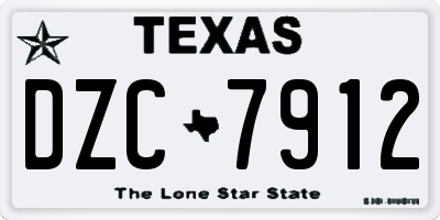 TX license plate DZC7912