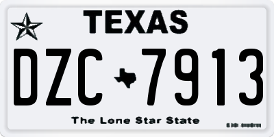 TX license plate DZC7913