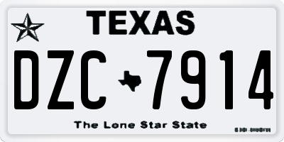 TX license plate DZC7914