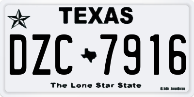 TX license plate DZC7916