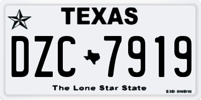 TX license plate DZC7919