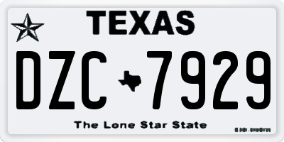 TX license plate DZC7929
