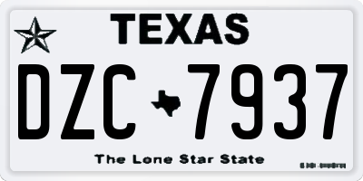 TX license plate DZC7937