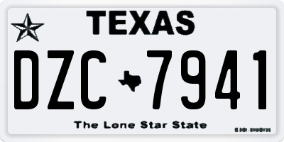 TX license plate DZC7941