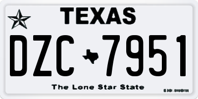 TX license plate DZC7951