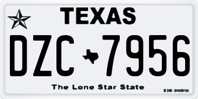 TX license plate DZC7956
