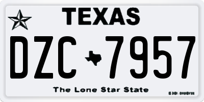 TX license plate DZC7957