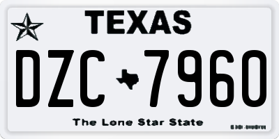 TX license plate DZC7960