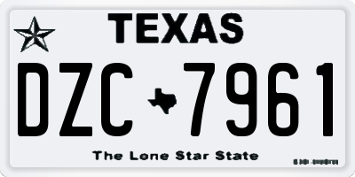TX license plate DZC7961