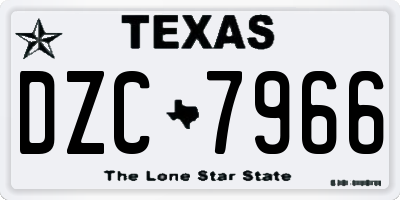 TX license plate DZC7966