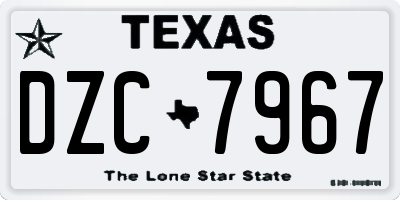 TX license plate DZC7967