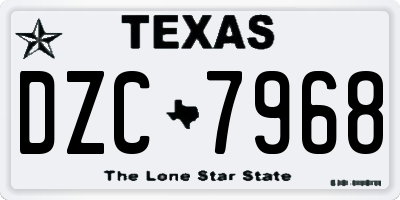 TX license plate DZC7968