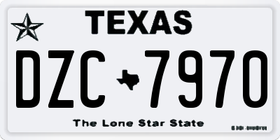TX license plate DZC7970