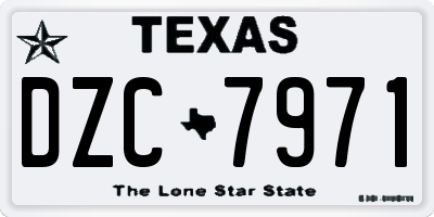 TX license plate DZC7971