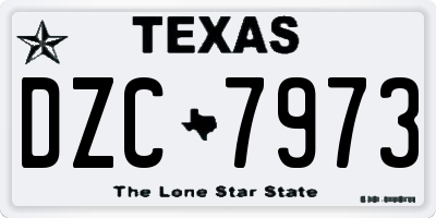 TX license plate DZC7973