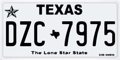 TX license plate DZC7975