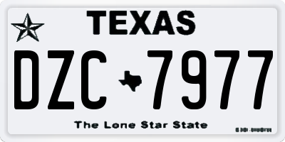 TX license plate DZC7977