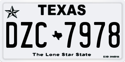 TX license plate DZC7978