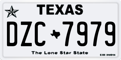 TX license plate DZC7979