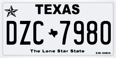 TX license plate DZC7980