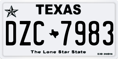 TX license plate DZC7983
