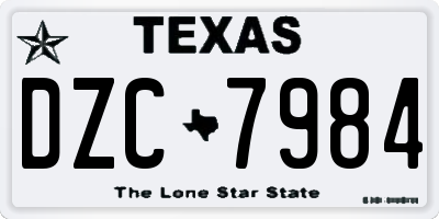 TX license plate DZC7984