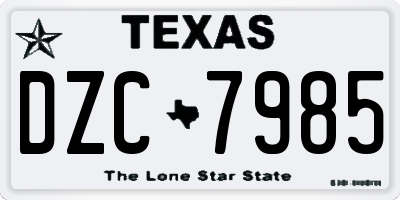 TX license plate DZC7985
