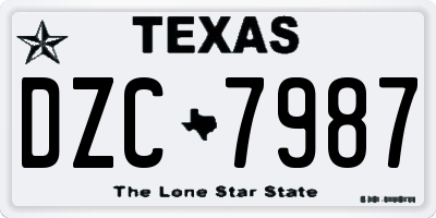 TX license plate DZC7987