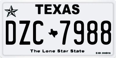 TX license plate DZC7988