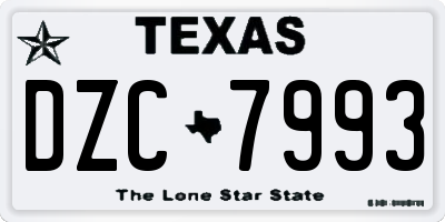 TX license plate DZC7993