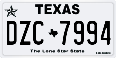 TX license plate DZC7994