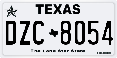 TX license plate DZC8054