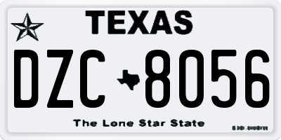 TX license plate DZC8056