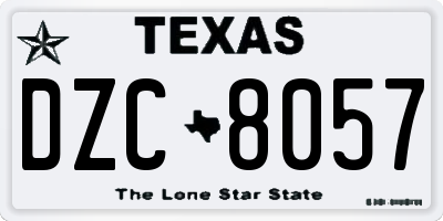 TX license plate DZC8057