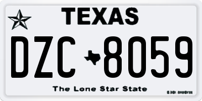 TX license plate DZC8059
