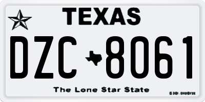 TX license plate DZC8061