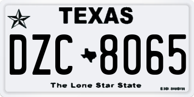 TX license plate DZC8065