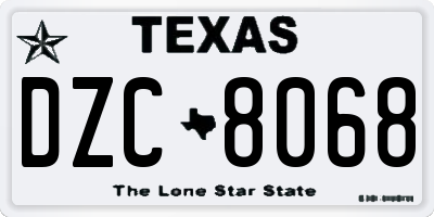 TX license plate DZC8068