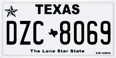 TX license plate DZC8069