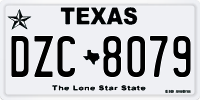 TX license plate DZC8079