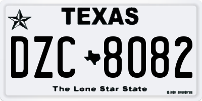 TX license plate DZC8082