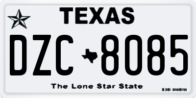 TX license plate DZC8085