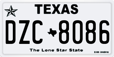 TX license plate DZC8086