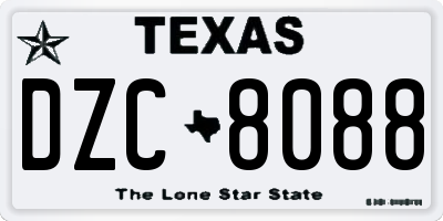TX license plate DZC8088